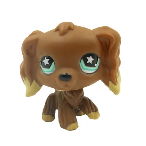 Оригинальная Коллекционная фигурка кошки LPS, Миниатюрная игрушка-кокер-спаниель #960, шоколадная коричневая собака со звездами
