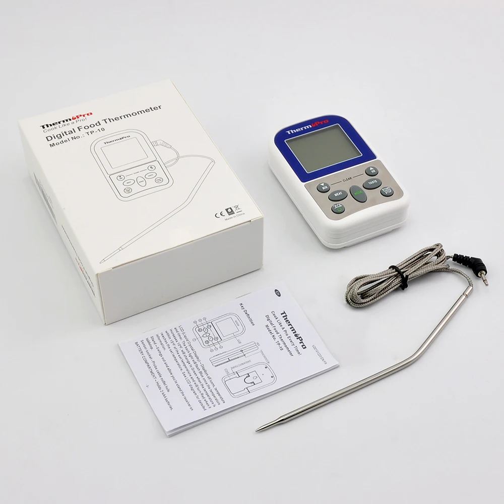Thermopro TP10S Digital Food Probe Oven Thermometer Timer Temperature Sensor LCD Meat BBQ Gauge Kitchen Cooking Tool | Дом и сад