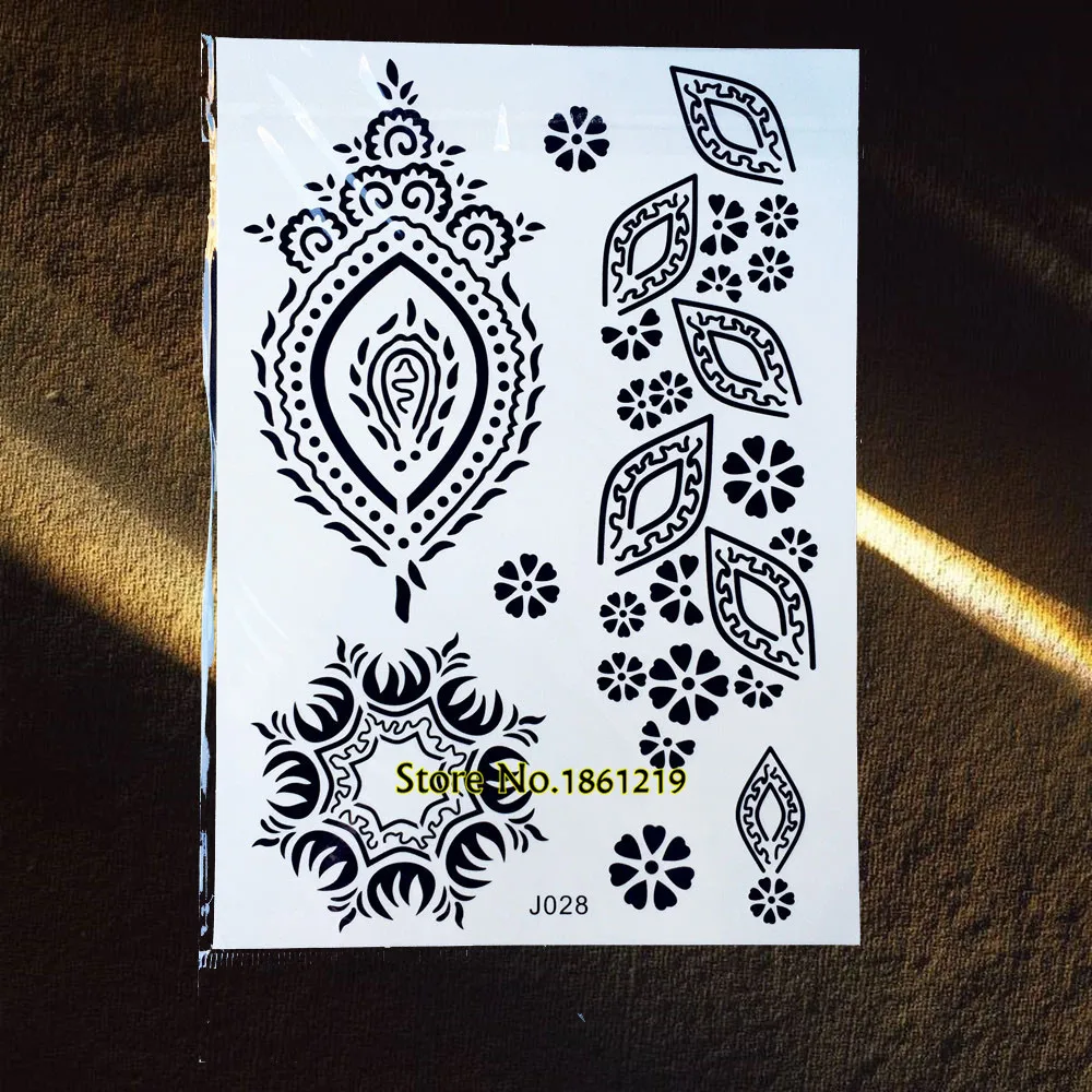 25 стиль новые черные мандалы цветок рука Временные татуировки водонепроницаемый