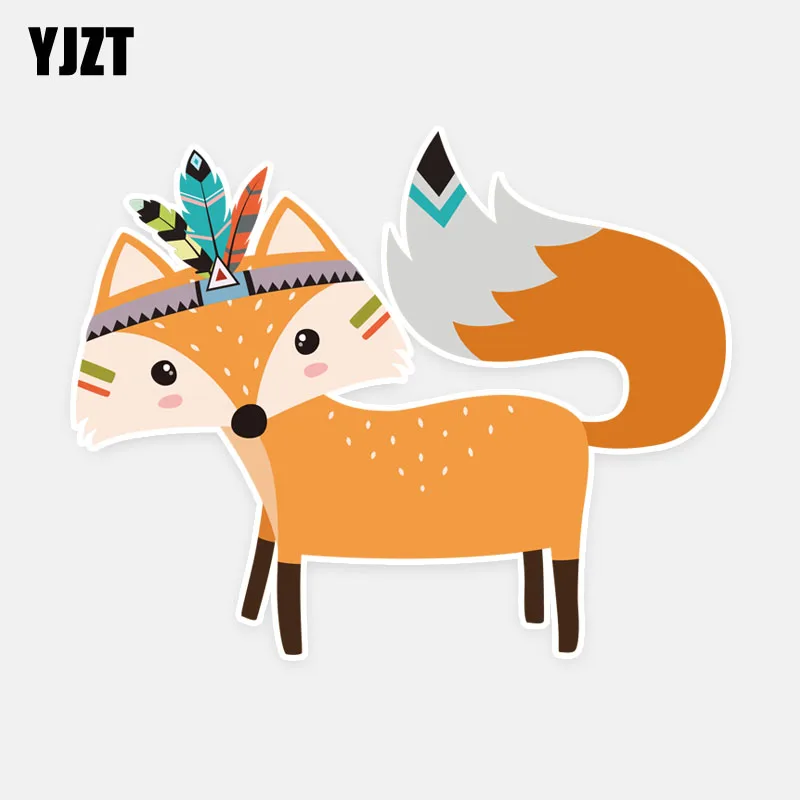 YJZT 13.5CM*11CM Beautiful Cartoon Animal Fox Decoration Patterns Decal PVC Car Sticker 5-0971 | Автомобили и мотоциклы