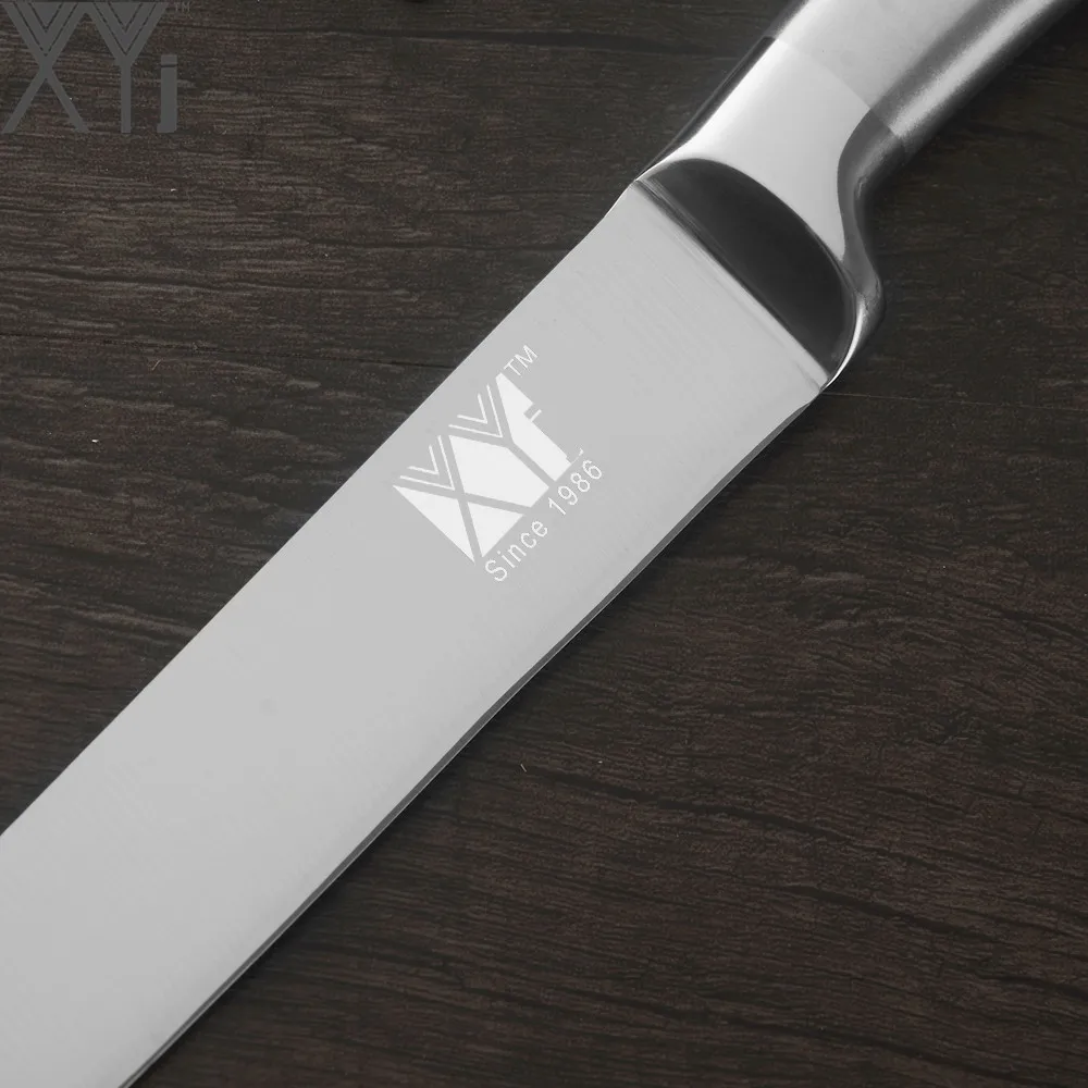 XYj 8 дюймов нержавеющая сталь нарезки Ножи мясо суши рыба пособия по кулинарии