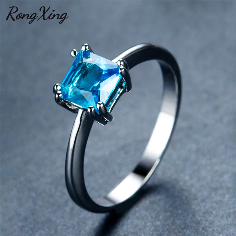 RongXing разноцветные кольца принцессы для женщин винтажное модное серебряное