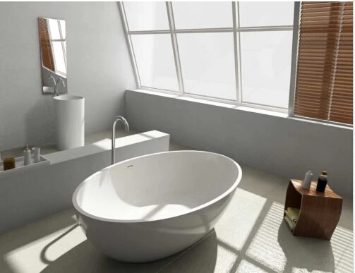 

1760X1030X550mm Solid Surface Stone Acrylic Bathtub Freestanding Floor Mounted Integrated Corian Tub WD003