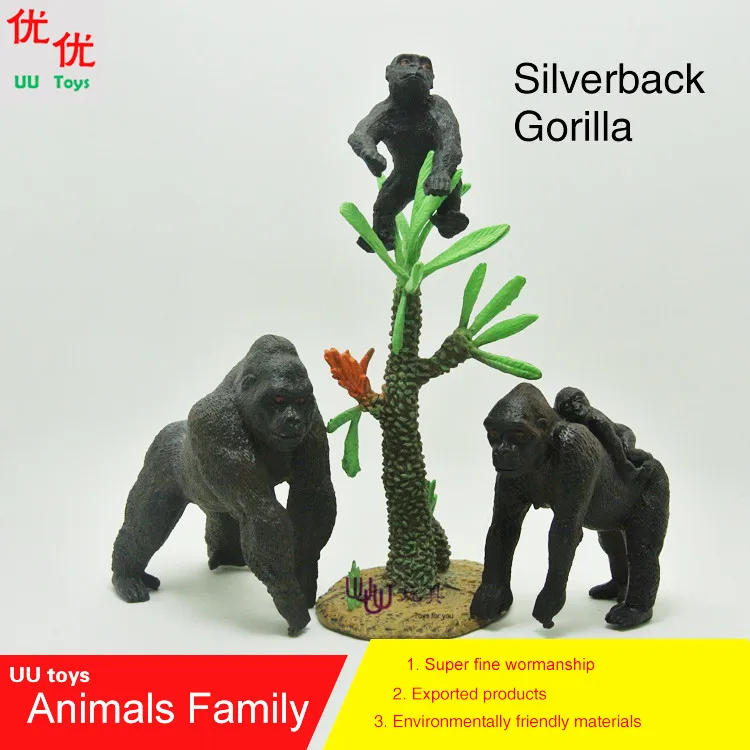 Горячие игрушки: 3 King Kong Silverback gorilla (средний размер) семейный пакет имитационная