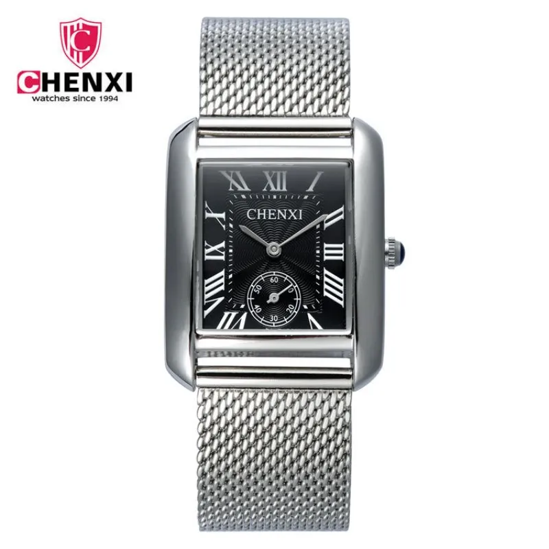 Новый топ люксовый бренд chenxi кварц часы из нержавеющей стали пояс сетки мужчины