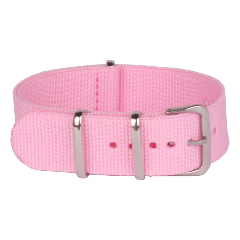 

Buy 2 Get 10% OFF) New Arrival Ladies Women Nato 18 mm Army Solid Pink Nylon Fabric Watch watchband Strap Band Buckle belt 18mm