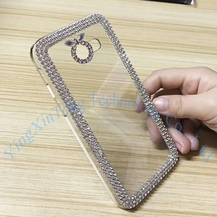 Роскошный блестящий прозрачный чехол со стразами для Samsung Galaxy A5 2017 ультратонкий