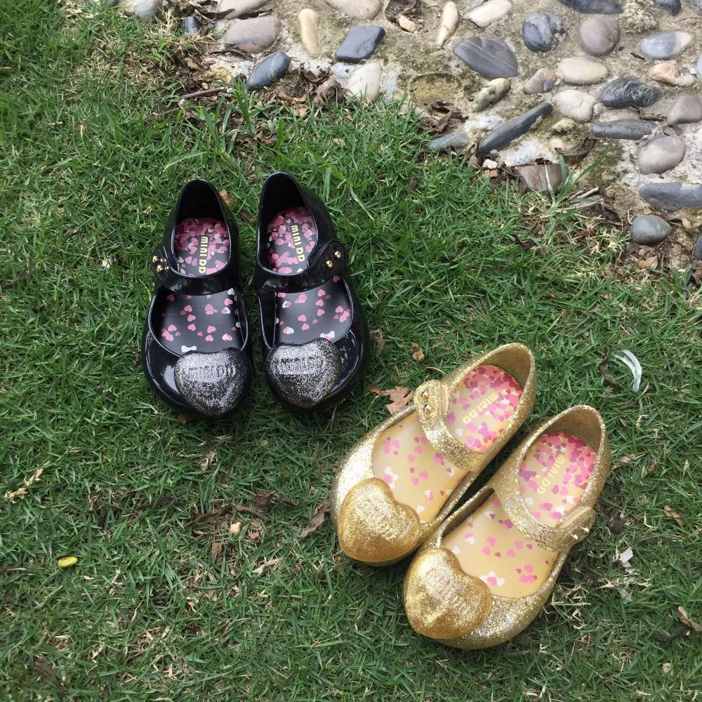 Mini Melissa/2018 г. Новые Цветные гелевые туфли принцессы с сердечками мягкие детские