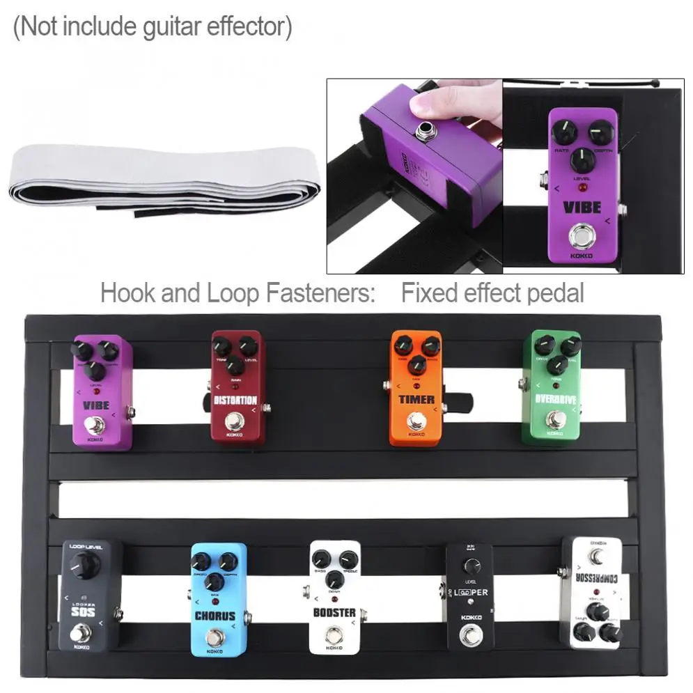 

KOKKO 56 x 31cm Guitar Pedal Board Setup Style DIY Guitar Effect Pedalboard Support Placed 10-14 Effects with Bag