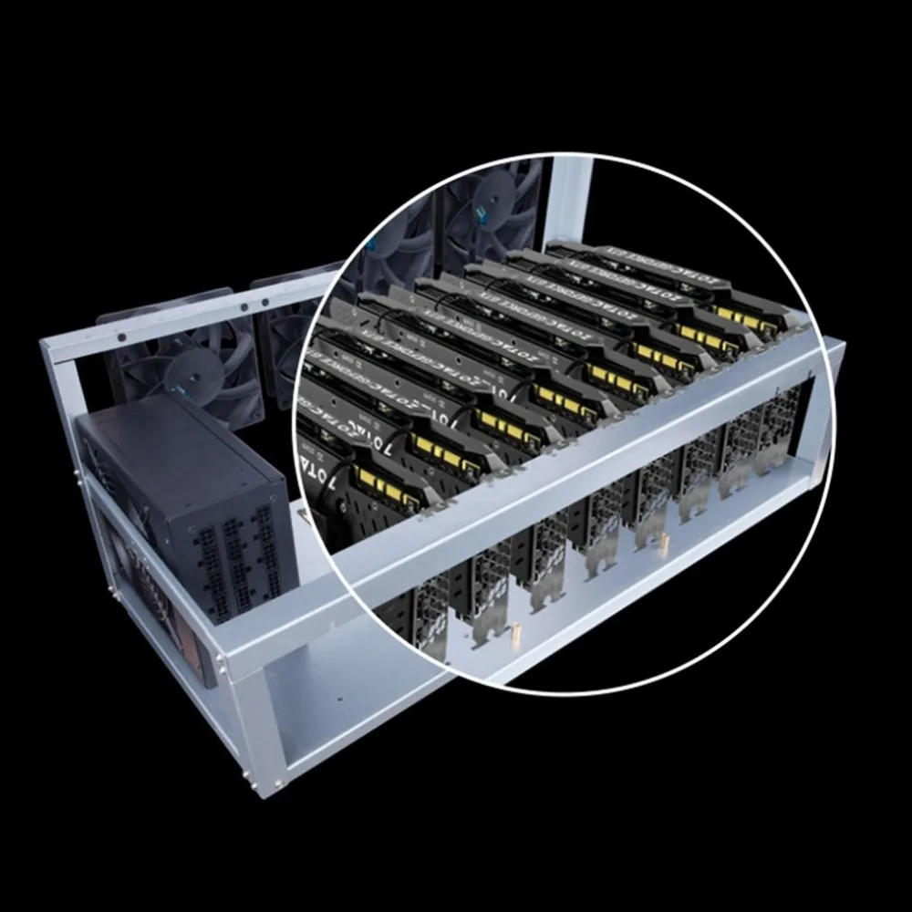 LESHP 8 графическая карта GPU рамка для майнинга машины с 5 вентиляторами охлаждения
