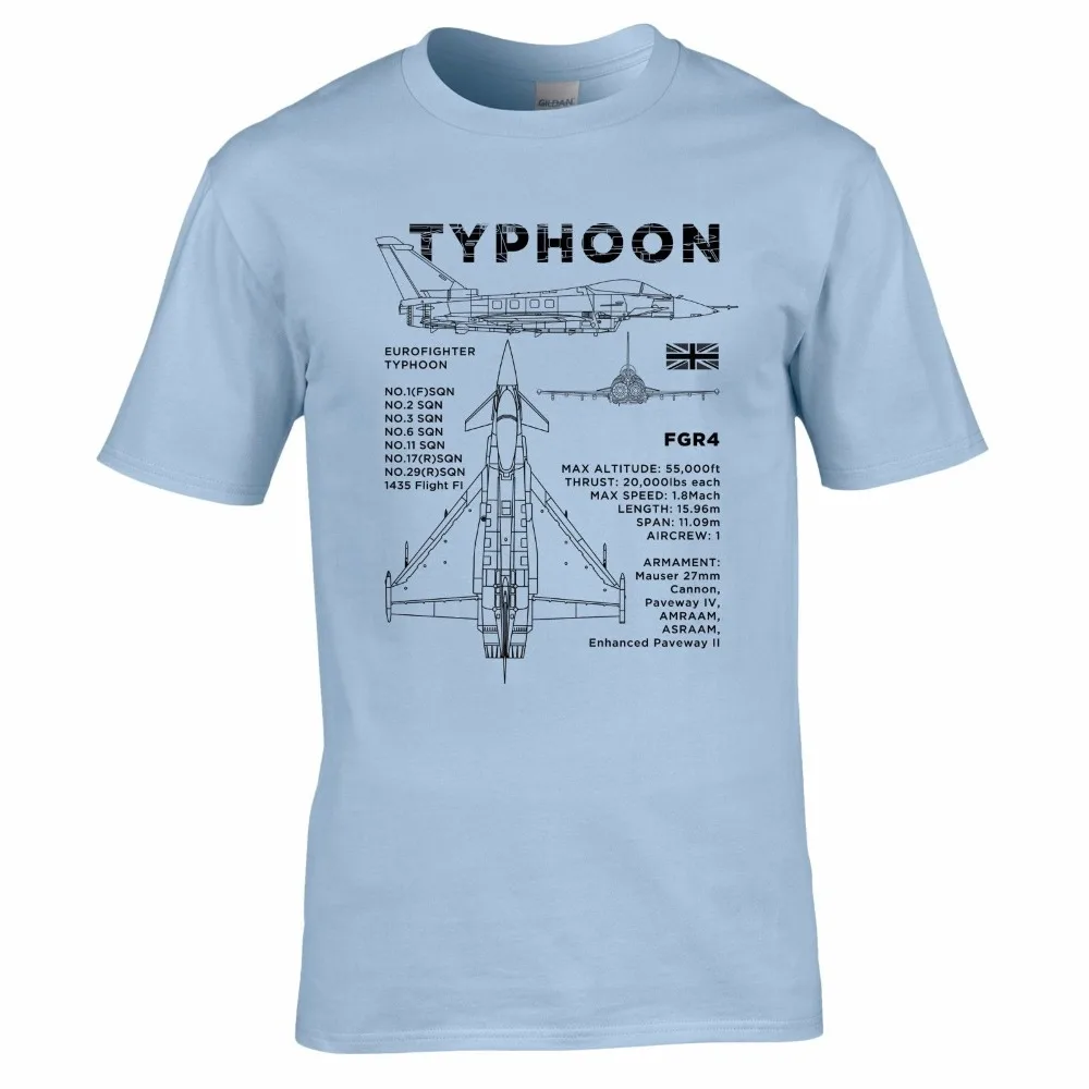Футболка Евро истребитель Тайфун схема Футболка-самолет Раф Fgr4 самолет дизайн