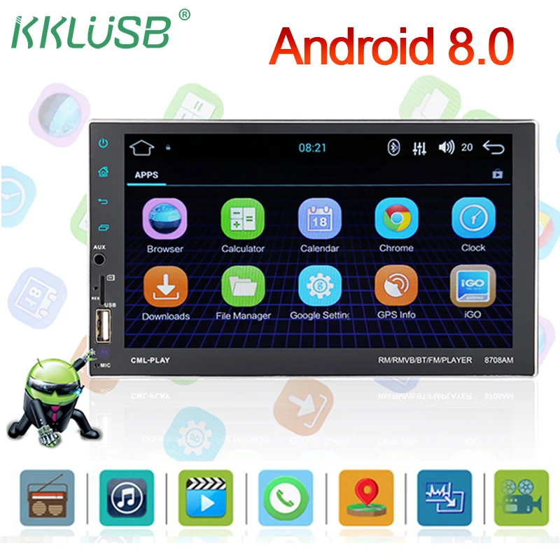 Android 8 0 автомобильное радио 2 Din мультимедийный видео плеер Универсальный Авто