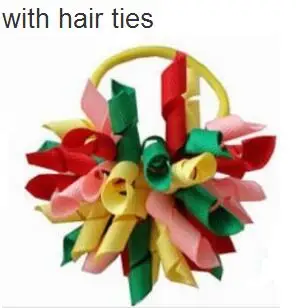 2 шт. Детские держатели с кисточками и хвостиком вьющиеся ленты цветок зажимы для