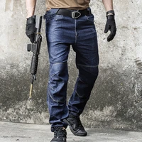 tactical swat multi pocket denim cotton pants army combat jeans men wearable special force flexible military jeans long trousers