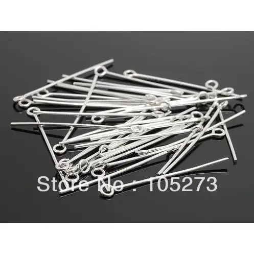 

Charming 100pcs/lot Silver Plated Eye Pins 35mm In Lenghth 22 Gauge Fashion Jewelry Wholesale New Free Shipping