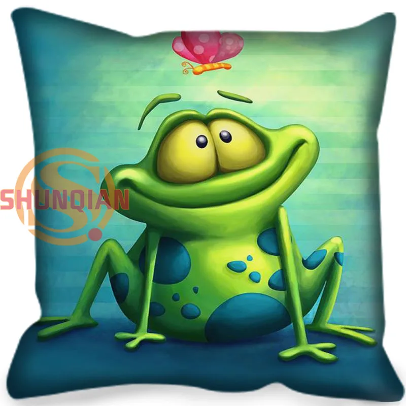 

Hot Custom Pillow Case frog Square Pillowcases zipper Custom your image 35x35cm 40x40cm 45x45cm 60x60cm two sides