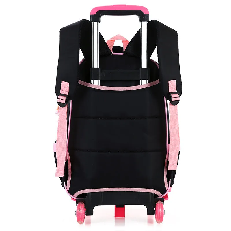 Корейский Стиль Дети Рюкзак Лук Милый Розовый набор Съемная Вагонетки Bookbag Мода