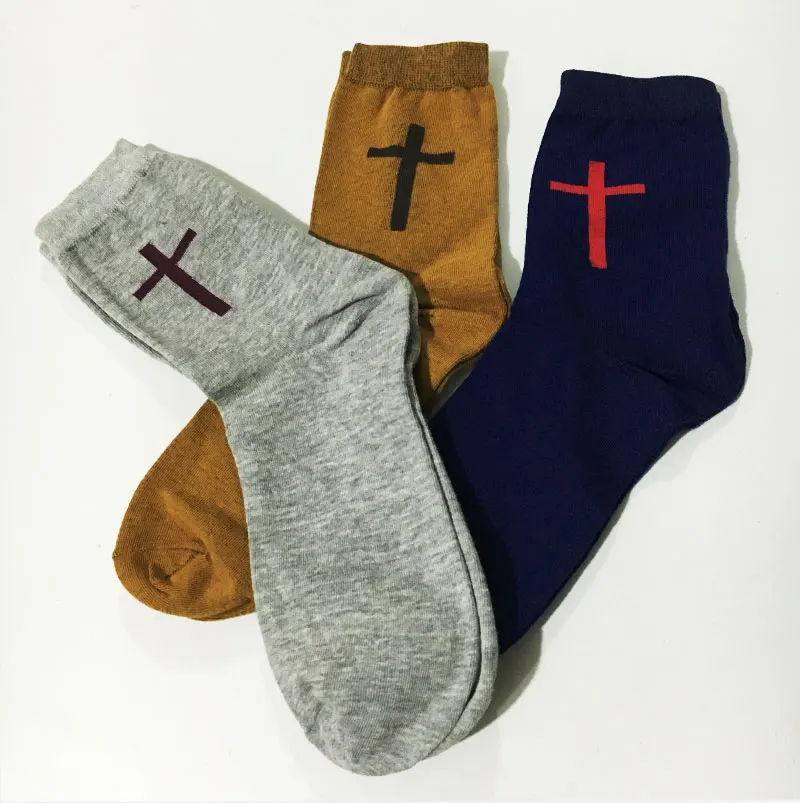 Носки мужские и женские модные однотонные дышащие абсорбирующие с узором