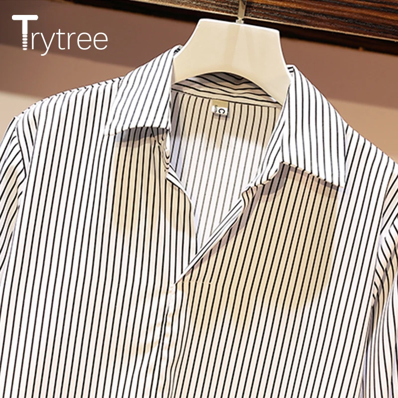 Trytree осенний Женский комплект из двух предметов Повседневный Топ+ платье синий вязаный Топ и полосатая Длинная блузка выше колена костюм комплект из 2 предметов