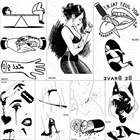 Временные татуировки OMMGO на наручники для сексуальной любви, черное искусственное оружие, тату-наклейка для женщин и мужчин, тату для боди-арта, бумажная паста