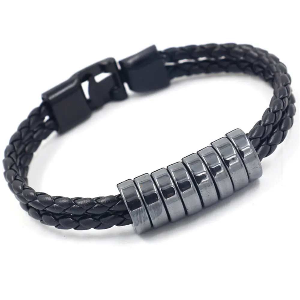 Новый уникальный дизайн черный коричневый браслет Ретро ручной работы винтажные