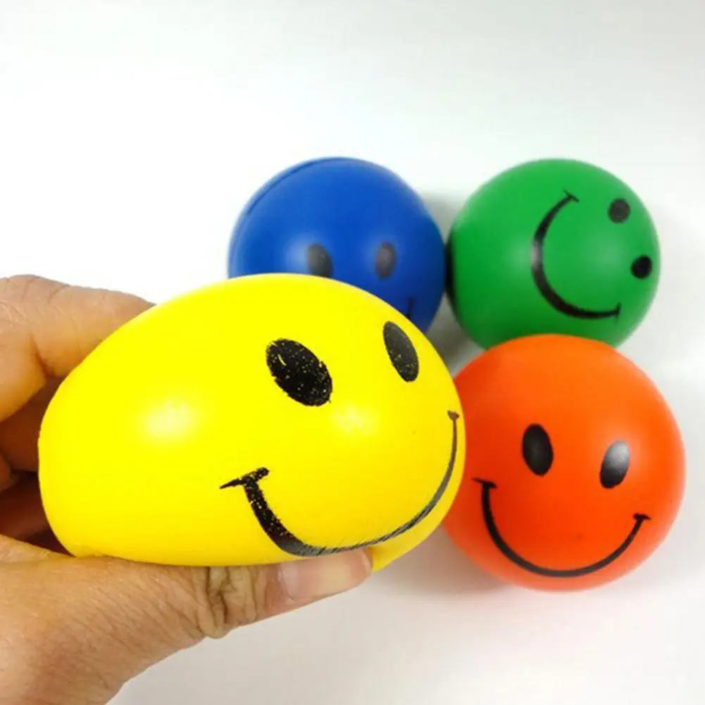 

2Pcs Random ball Mini Lovely Smile Face Relaxable Outdoor Hand Wrist Exercise Stress Relief rubber PU Soft Toy Balls Hot Sale