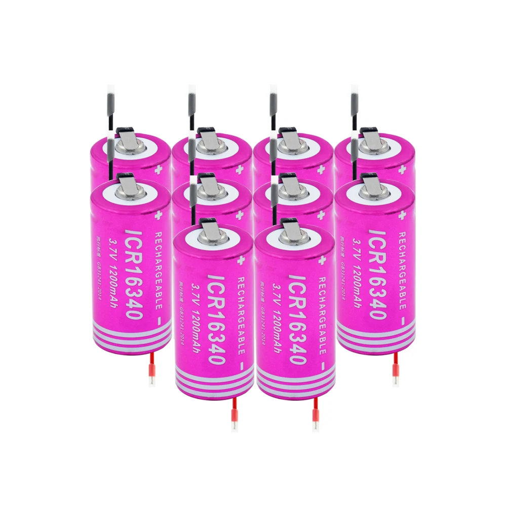 3,7 V 1200mAh ICR 16340 литиевая аккумуляторная батарея CR123A батареи высокого разряда высокий ток+ DIY Linie для фонарика