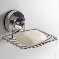 suction cup soap holder drain stainless steel wall mounted soap dish shower box dish punch free bathroom accessories