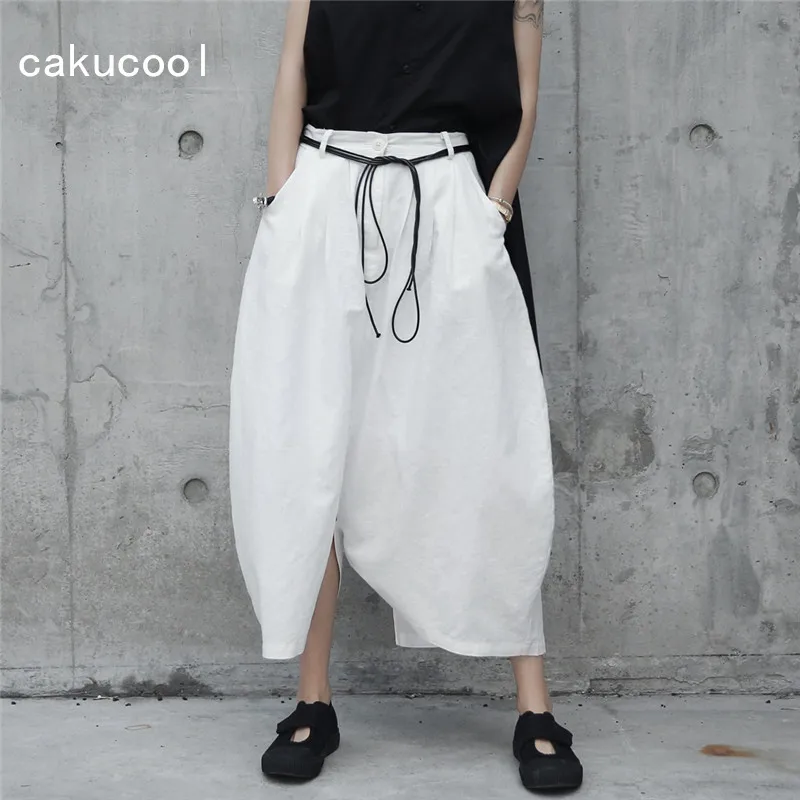 Cakucool новые брюки женские летние повседневные широкие свободные Капри в японском