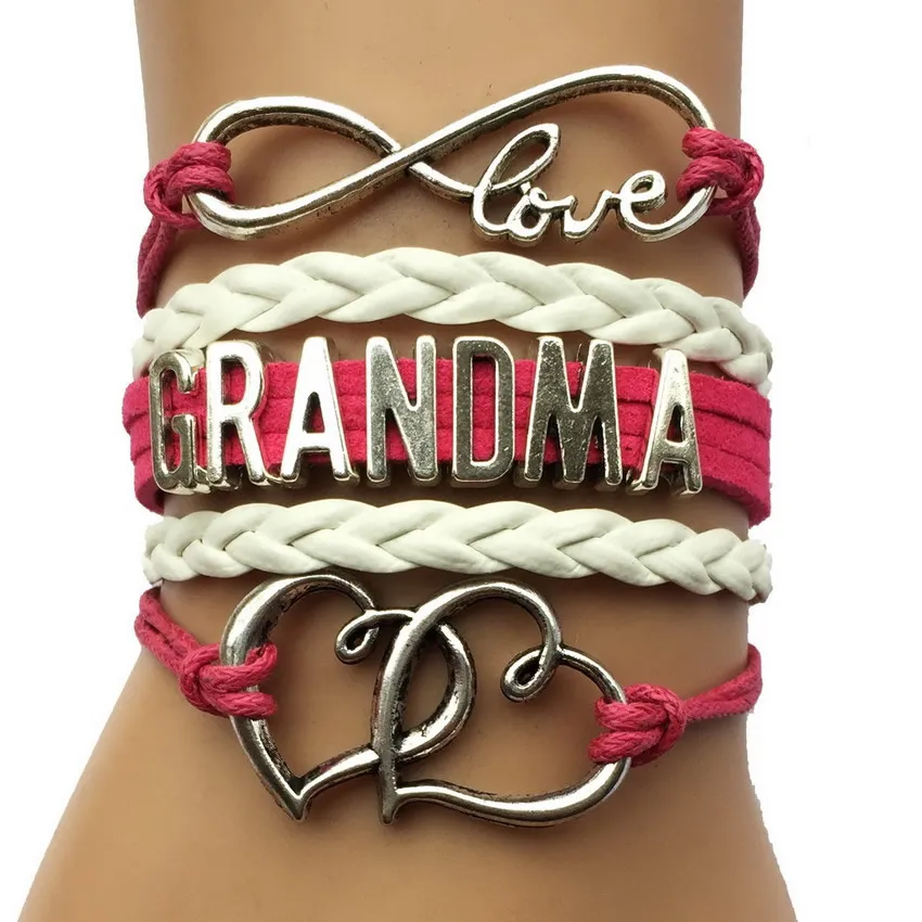 Прямая доставка Бесконечность со словами &quotLove Grandma&quot браслет-Женская мода день