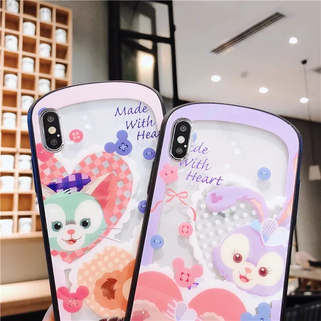 Медведь Даффи стеллалу шаблон закаленное стекло телефон чехол для iPhone XS Max X XR 7 8 Plus жесткий задняя крышка Coque