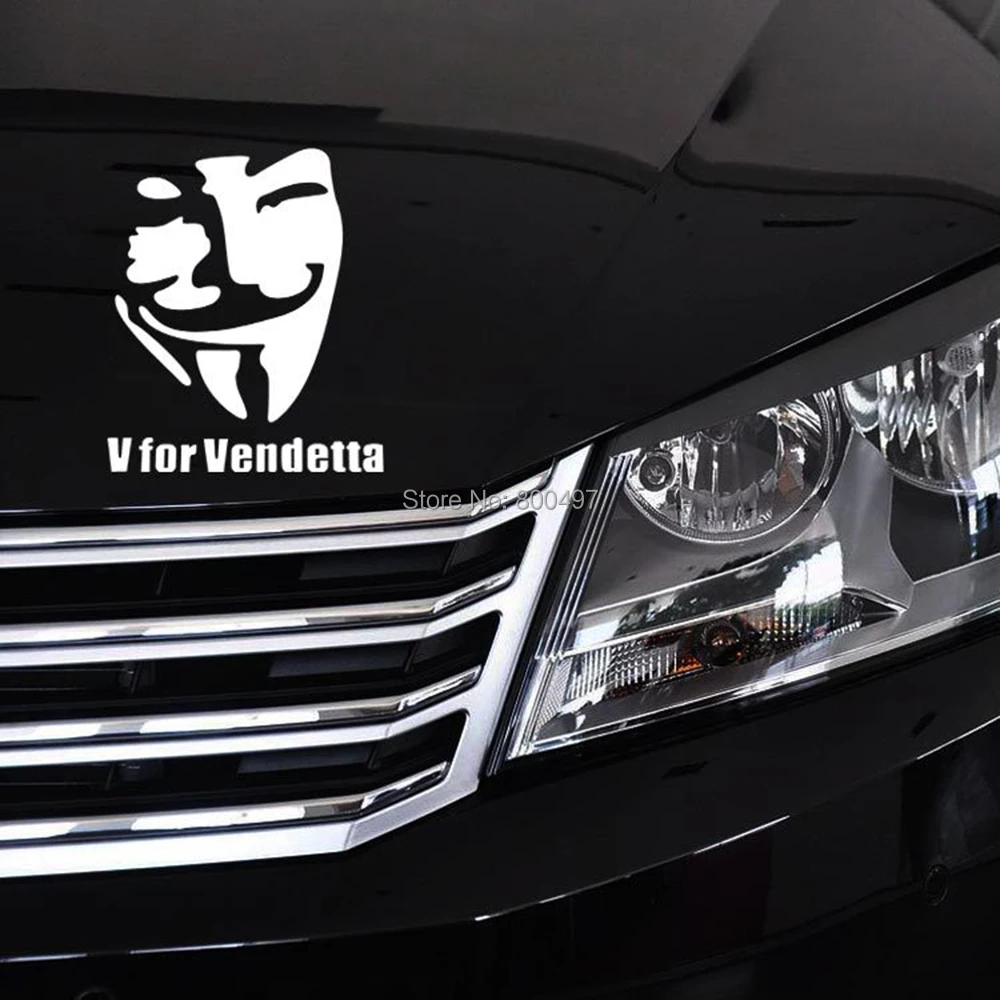 

10 х Новые Креативные V For Vendetta», забавные предупреждение Стикеры Декоративные наклейки для авто для Volkswagen BMW Benz Opel Peugeot Renault