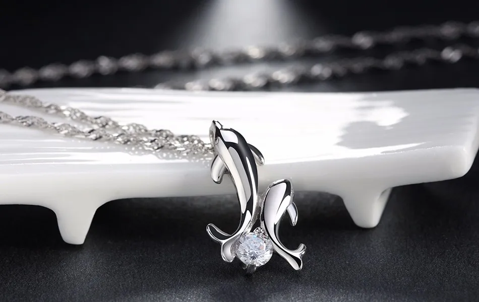 ORSA JEWELS милое ожерелье с подвеской в виде дельфина с австрийским кубическим цирконием ААА для женщин модное серебряное ожерелье ON21