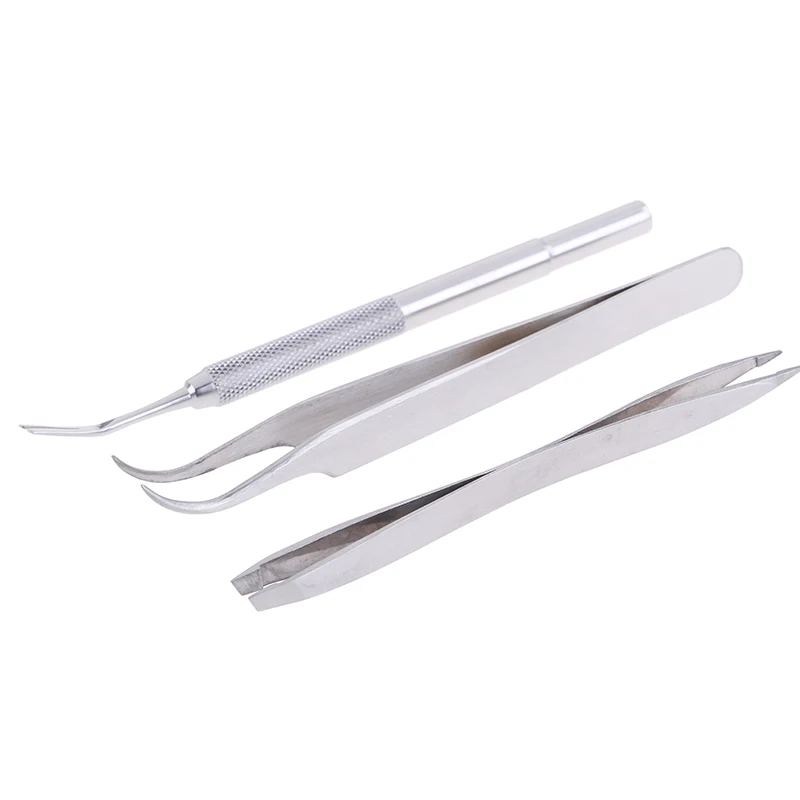 

High Quality 3Pcs/set Pet Cat Dog Tick Remover Tool Stainless steel Pet Fleas Lice Tweezers Clip Set