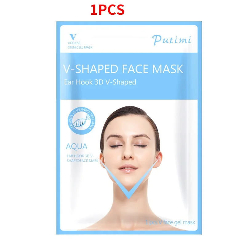 1pcs 1 шт., уход за кожей, лифтинг, укрепляющая маска для лица, для похудения, v-образная гелевая маска для лица, корректирующая маска для лица, против старения, против морщин, увлажняющая - Цвет: 1pcs