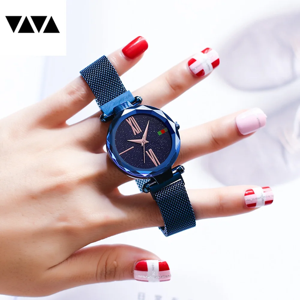 

Watch Women Luxury Women Watches Rose Gold Ladies Wrist Watches Fashion Casual Starry Sky Magnetic Watch Waterproof reloj mujer