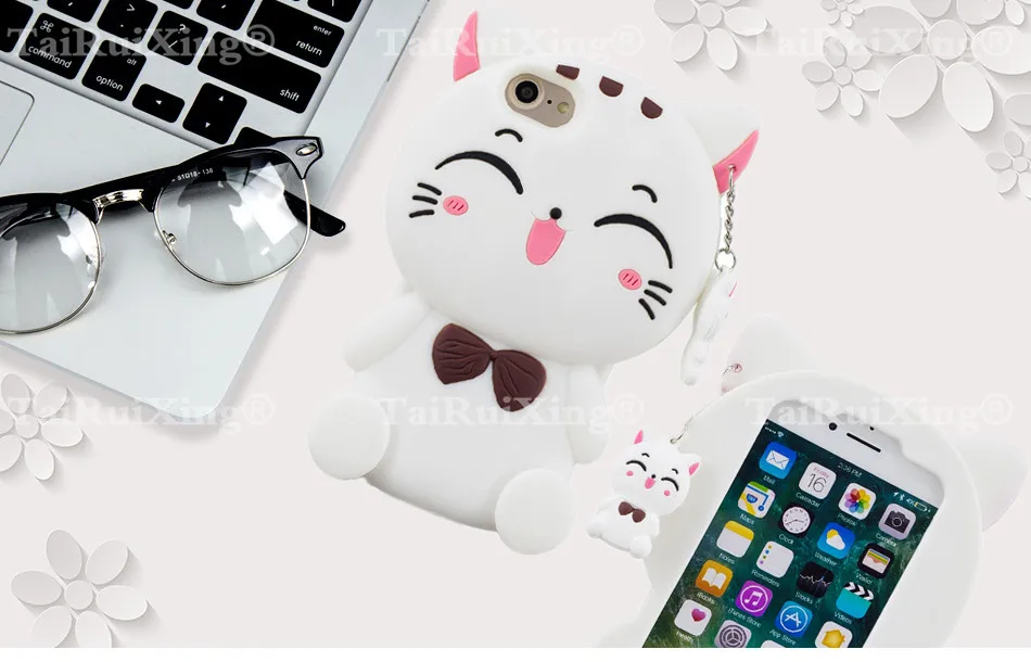Милый 3D единорог для iPhone 5 5S 5C SE 6 6s 7 8 6s Plus iPhone X милый мягкий силиконовый чехол для телефона