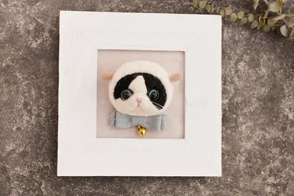 white hat cat Ватный Войлок набор для рукоделия красивый милый кот котенок Брошь булавка Войлок Материал DIY сумка ручной работы - Цвет: white hat cat