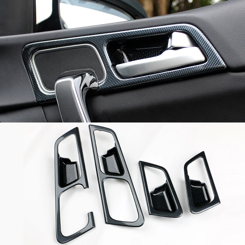 For KIA Sportage 4 2016 2017 2018 2019 2020 2021 Carbon Fiber Car Interior Door Handle Bowl Frame Cover Trim Sticker Accessories