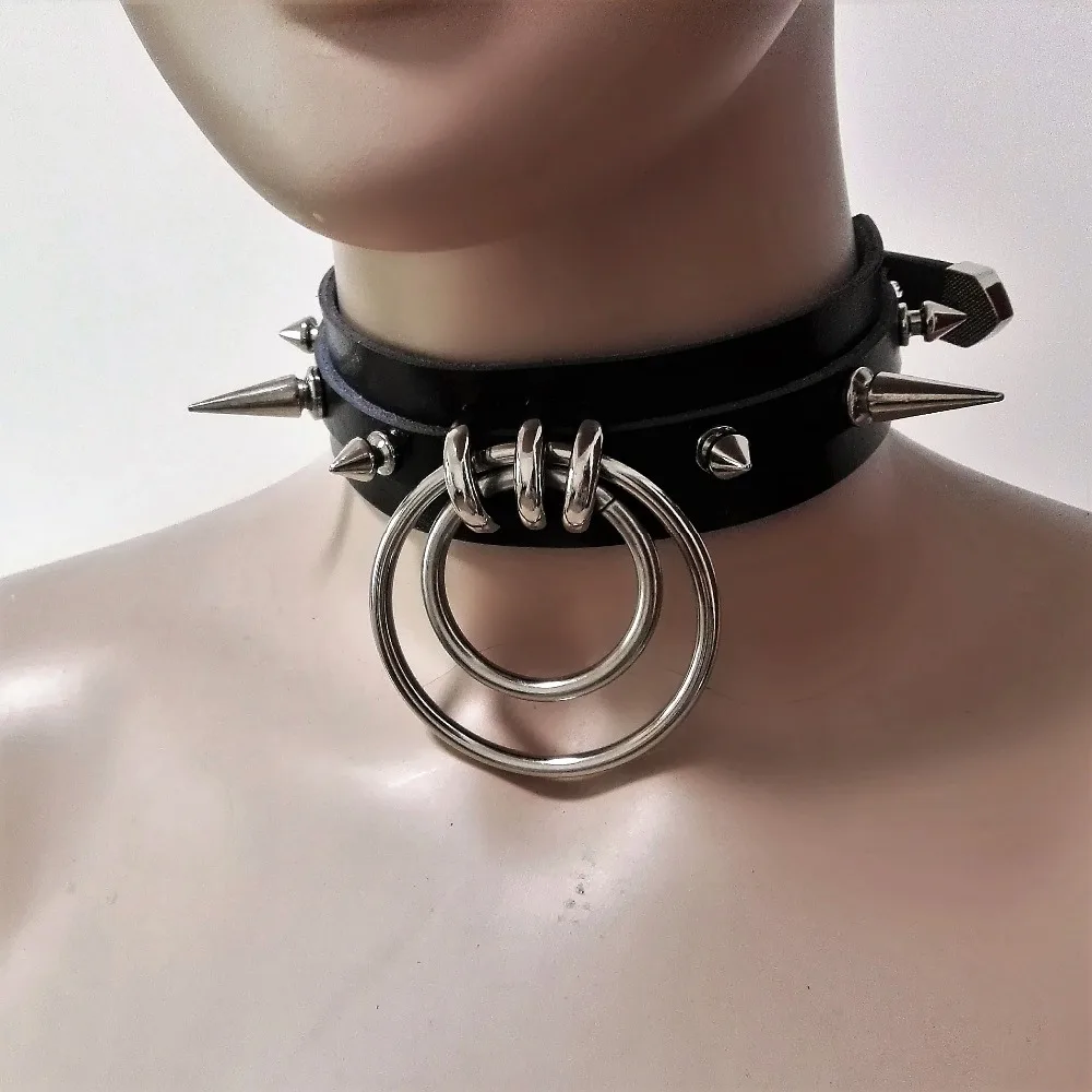Кожаный чокер ручной работы Модный пикантный ремень в стиле панк готический