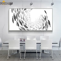 modern office company decor nordic schools of fish canvas art print painting poster wall pictures for living room home decor
