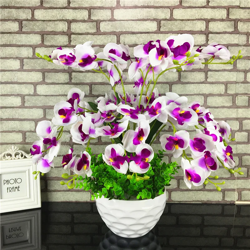 

Искусственные цветы орхидеи DIY искусственная Орхидея цветы букет, украшение для свадьбы, дома, вечерние украшения офиса цветы