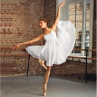 Женское балетное платье, шифоновое платье для балерины, хлопковое длинное танцевальное платье со швом