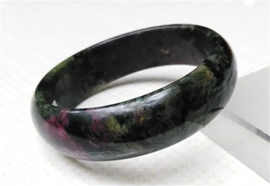 Браслет из нефрита натуральный зеленый красный 62 мм | Украшения и аксессуары