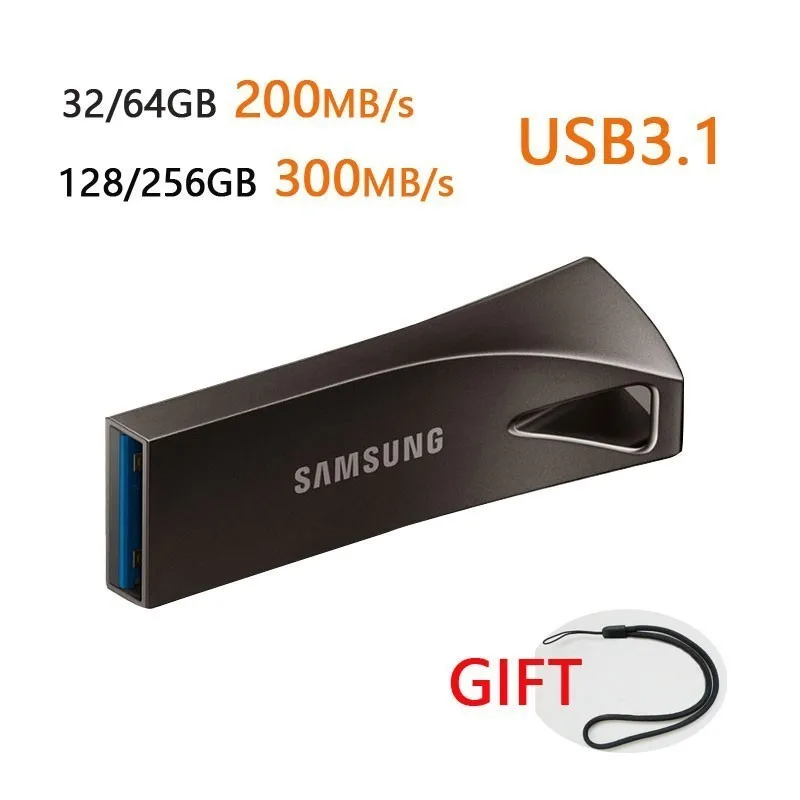 Samsung флэш-накопитель USB 32 Гб 64 Гб 128 ГБ Usb3.1 флеш-накопитель крошечные флешки карта памяти устройство для хранения U диск мини флэш-накопитель - Цвет: Gray