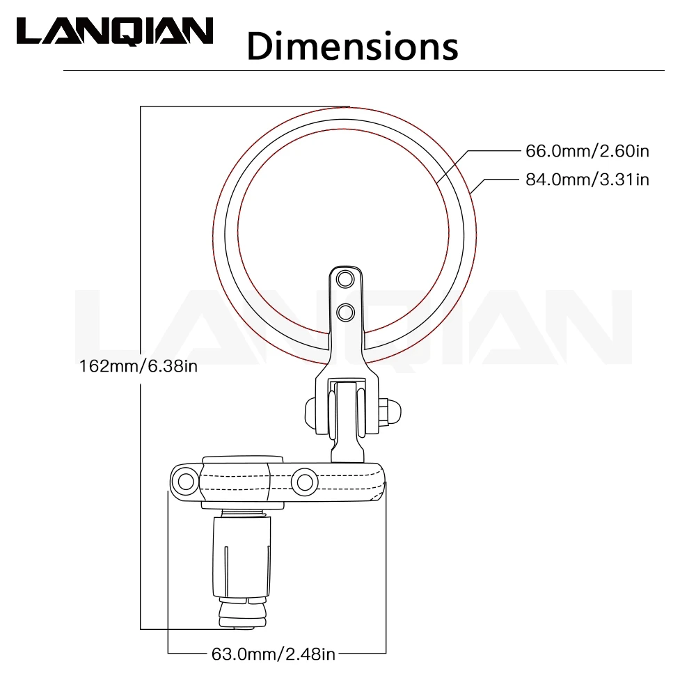 

1Pair Universal Motorbike Rearview Mirror Motorcycle Mirror Folding Side Mirrors fit for most motorcycle 7/8"22mm handle bar