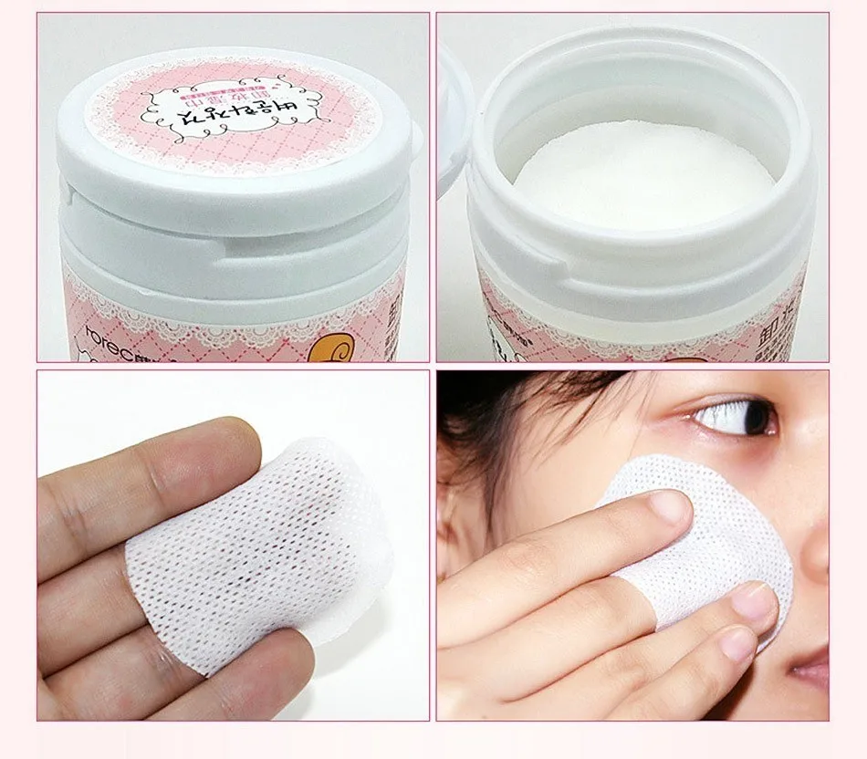 ROREC Make Up очищающие салфетки для глаз и лица губ Глубокая очистка пор грязи увлажненитель с гиалуроновой кислотой Косметика Уход за кожей 100 шт
