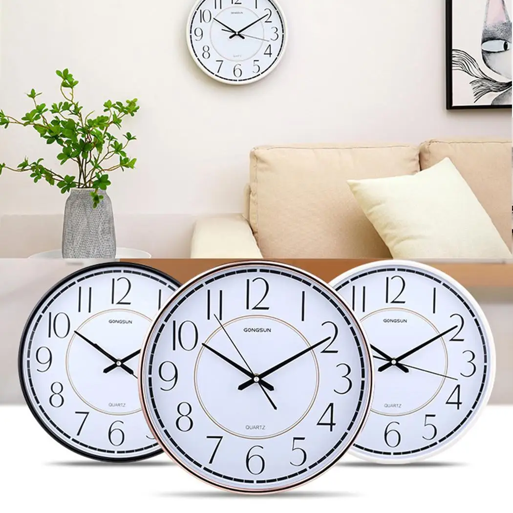 Модные круглые часы спальня гостиная ПВХ креативный немой дом комната подвесной