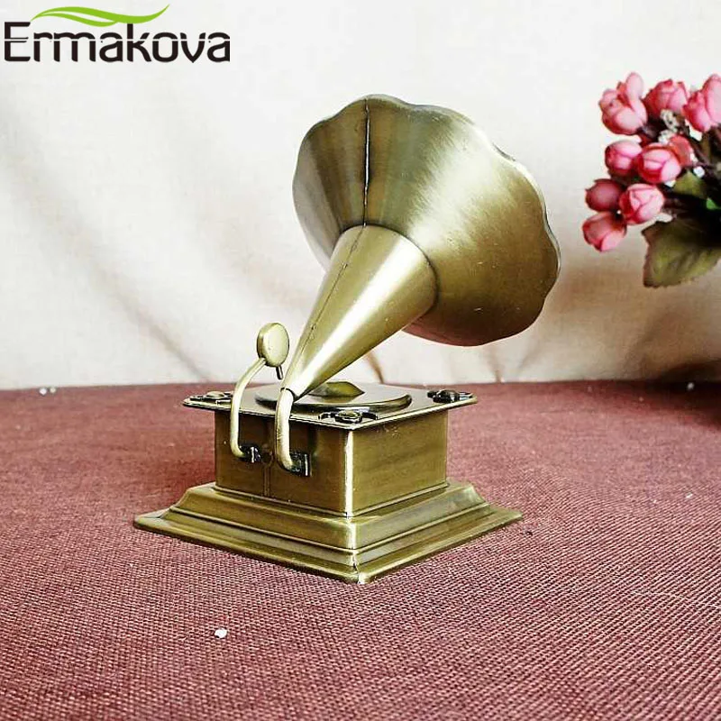 ERMAKOVA металлическая Ретро модель фонографа винтажный проигрыватель реквизит