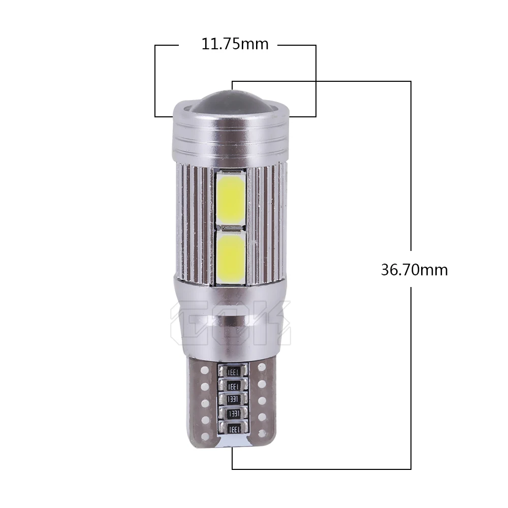 10 шт./лот T10 Светодиодные лампы canbus 194 Xenon Белый СВЕТОДИОД CANBUS 10SMD led 5730 5630 SMD t10 LED с